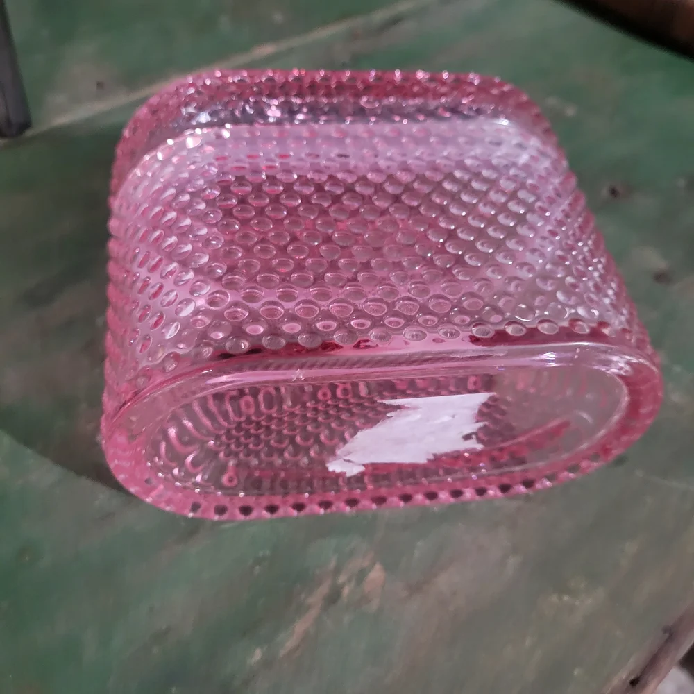 Pink Textured Glass Container - Picture 3 of 3
